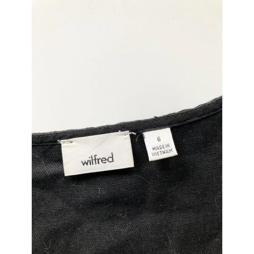 Aritzia WILFRED Brax Black Linen Lyocell Cut-Out Wrap Wide Leg Jumpsuit, Size 6 - Picture 11 of 13